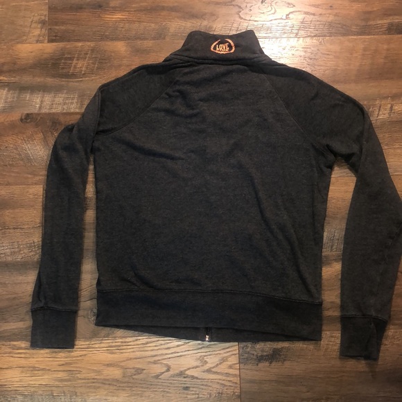 VICTORIA SECRETS SZ. S•P Pink zip up Sweatshirt with neon pink 🧡 - Picture 5 of 9